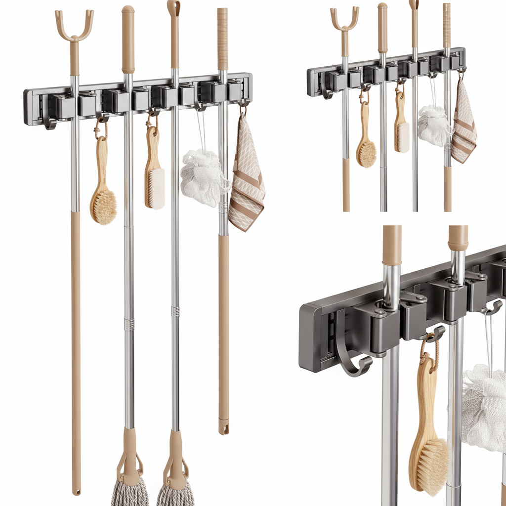 Broom and Mop Organization Rack